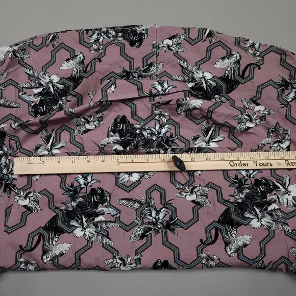 Ted Baker Stefan Tiger Mash Up Slim Fit Button Up Shirt Preppy Lightweight 5 XL - Picture 8 of 8